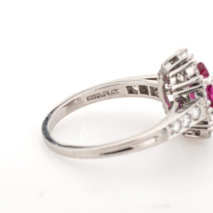 60s tiffany and co burma ruby diamond ring platinum sz 55 gemstone engagement 1801