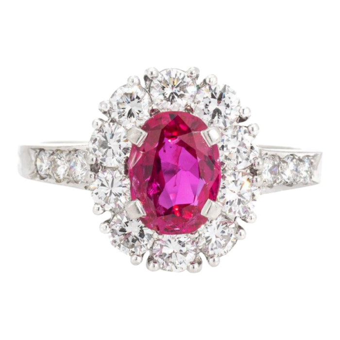 60s tiffany and co burma ruby diamond ring platinum sz 55 gemstone engagement 3872