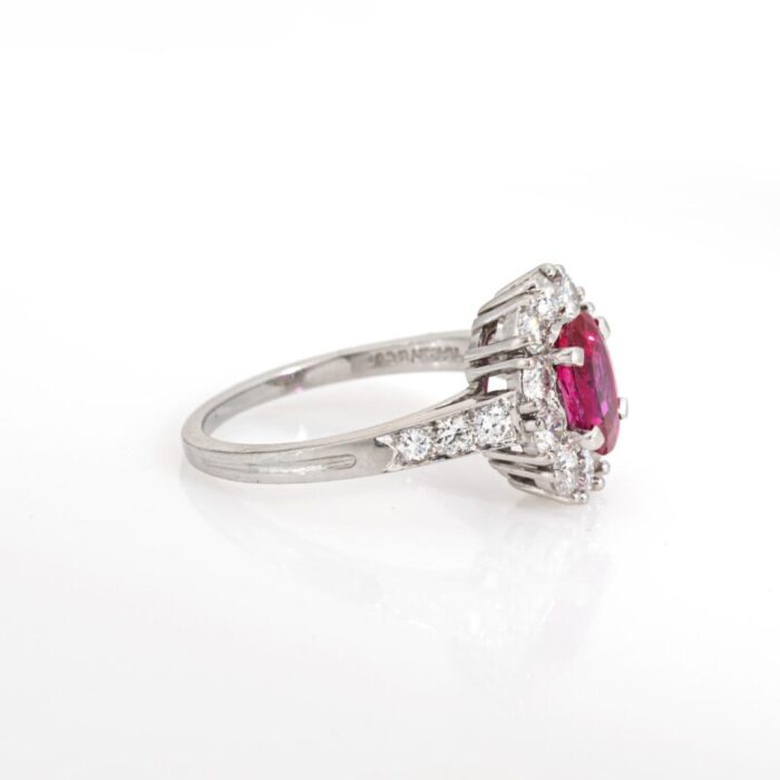 60s tiffany and co burma ruby diamond ring platinum sz 55 gemstone engagement 7294