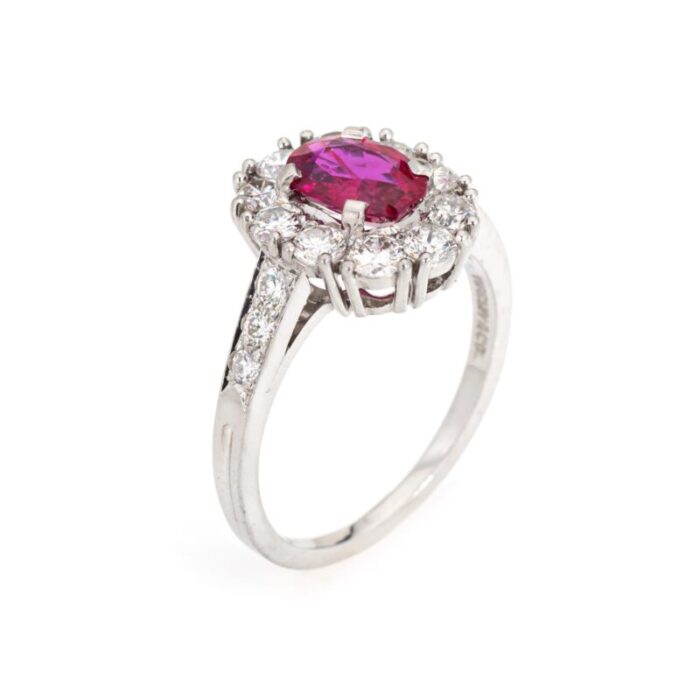 60s tiffany and co burma ruby diamond ring platinum sz 55 gemstone engagement 8280