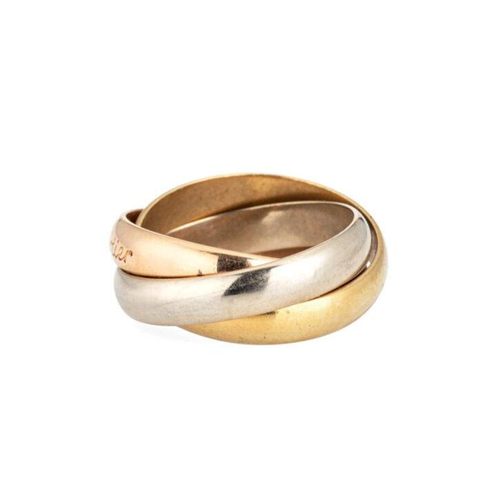 80s les must de cartier trinity ring sz 4 34 eu 49 18k gold vintage jewelry 3490