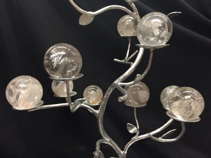 Rock Crystal Balls on silver leafed tree 13 master