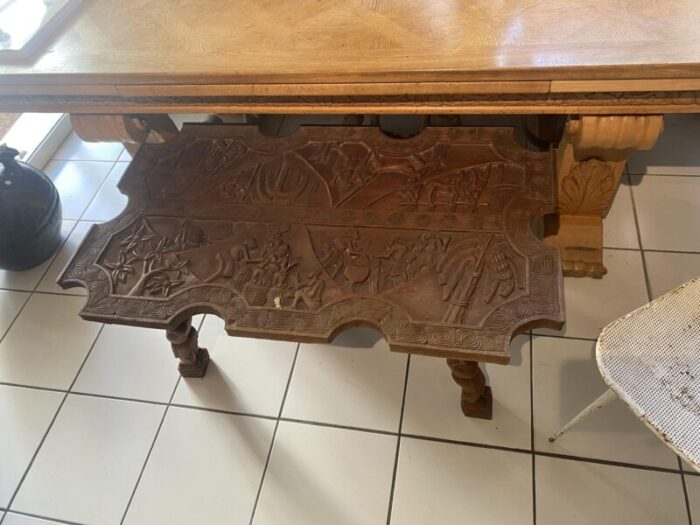 africanist carved wooden coffee table 9524