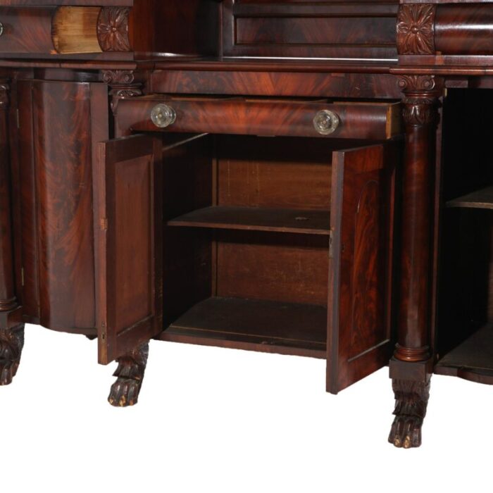 american empire quervelle neoclassical greco flame mahogany sideboard c1840 3088