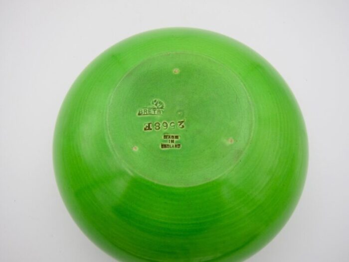 an english art deco green bowl from bretby art pottery 7060