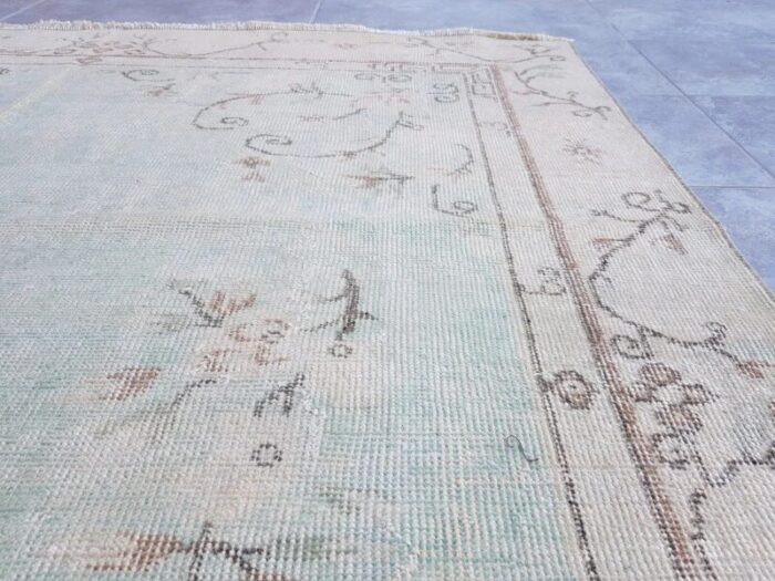 anatolian pastel green oushak rug 1960 10