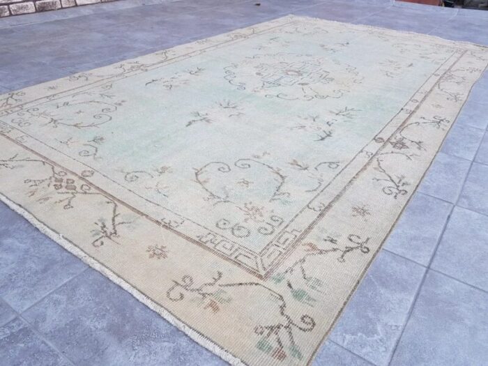 anatolian pastel green oushak rug 1960 3