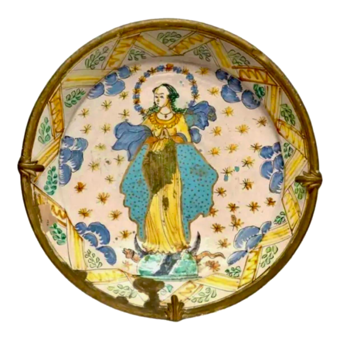 ancient italian faience majolica charger very large 0320