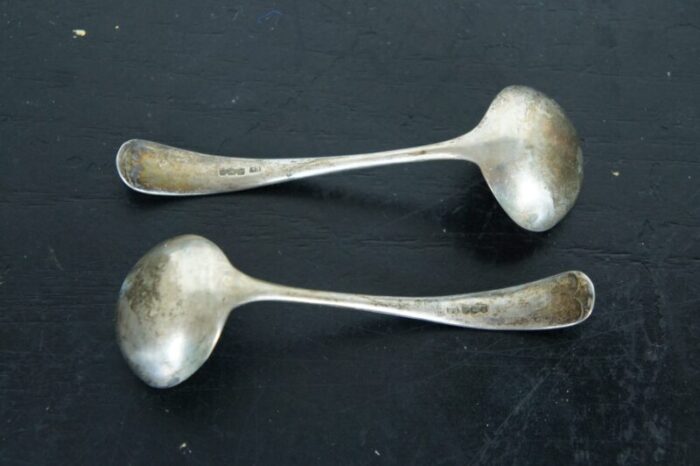 antique 1936 edward viner sterling silver gravy sauce boats and ladles box set 4 pieces 3316