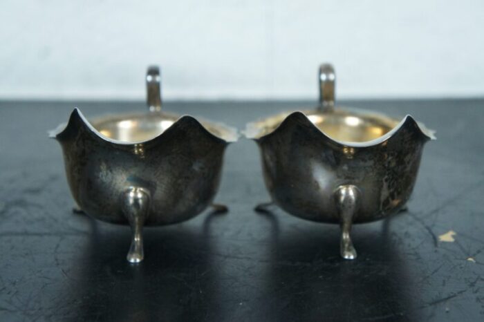 antique 1936 edward viner sterling silver gravy sauce boats and ladles box set 4 pieces 9492