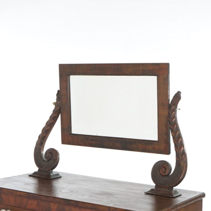 antique american empire carved mahogany dressing table with mirror c1840 7561