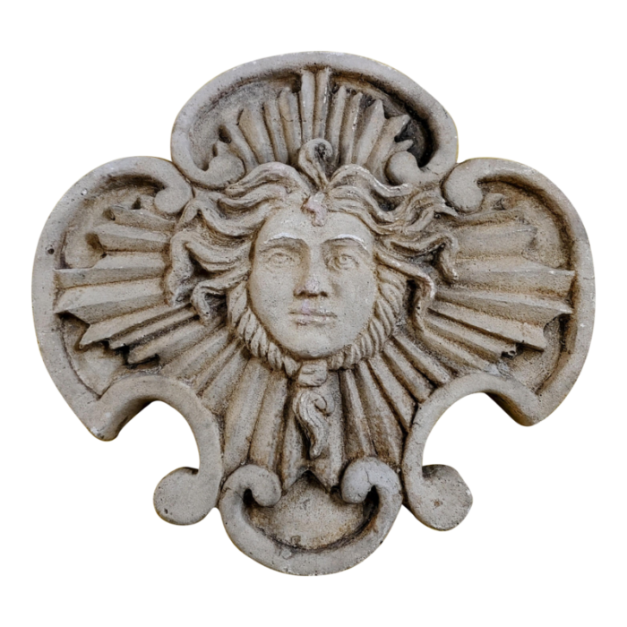 antique arte nouveau plaster face wall garden hanging 4295