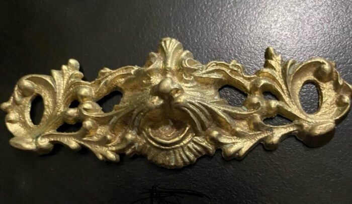 antique baroque gothic lions head gryphon brass backplate lot of 5 4331