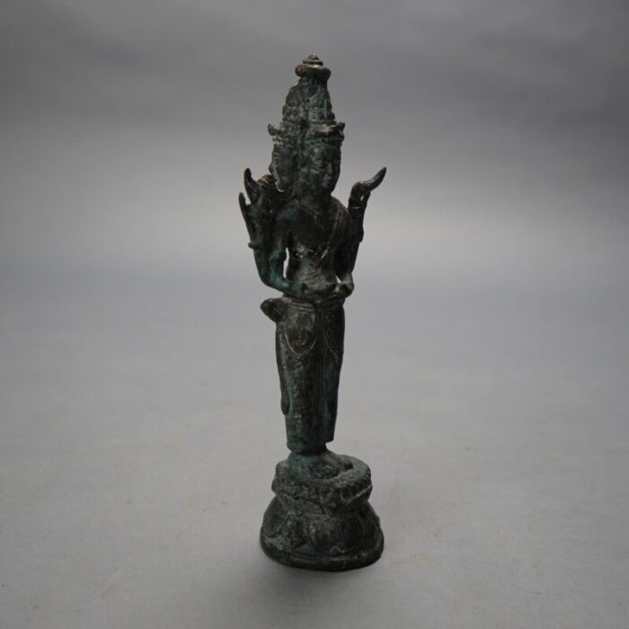 antique cast bronze tibetan buddha shiva figure 19thc 7789