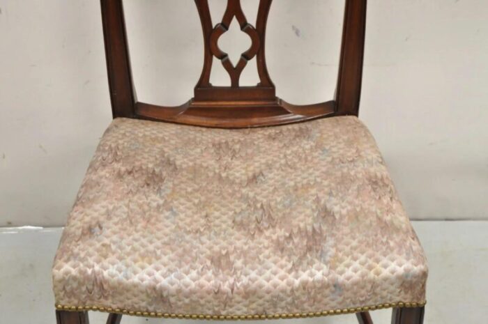 antique chippendale georgian style carved mahogany dining side chairs set of 6 7568