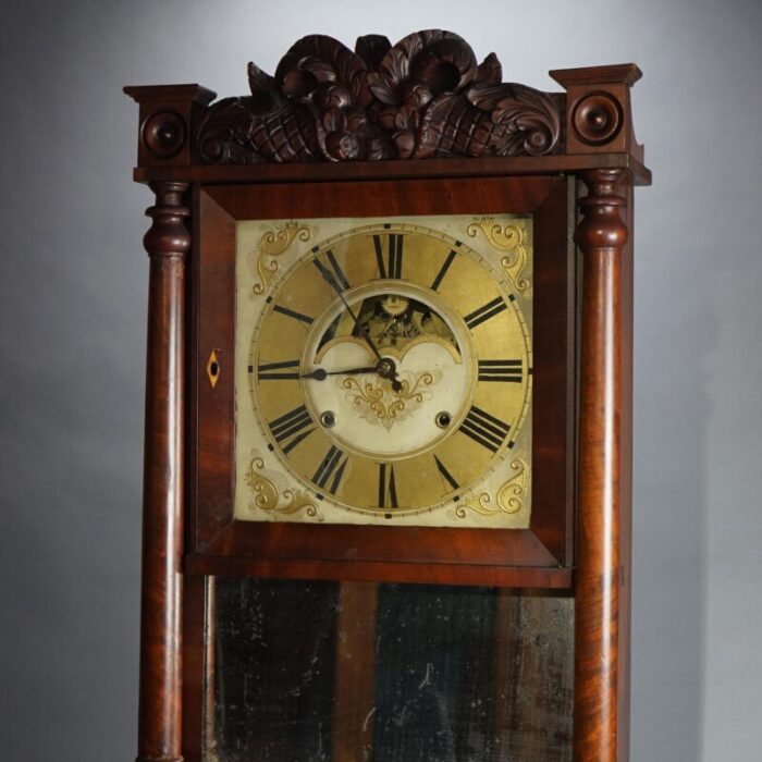 antique eli terry school american empire flame mahogany mantle clock c1840 0594