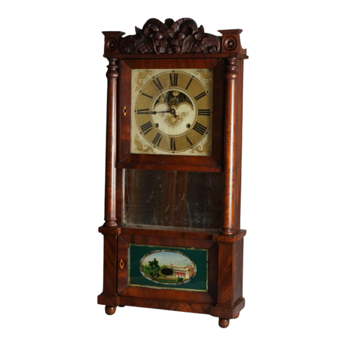 antique eli terry school american empire flame mahogany mantle clock c1840 1054