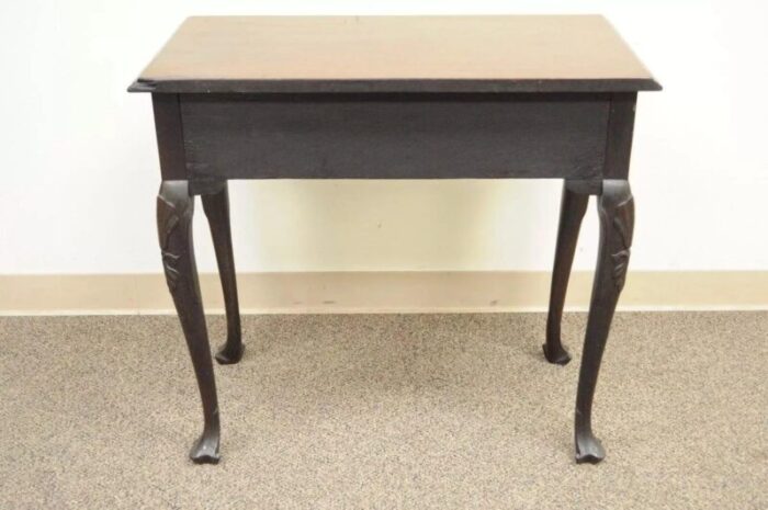 antique english georgian queen anne shell carved mahogany console hall table 2324