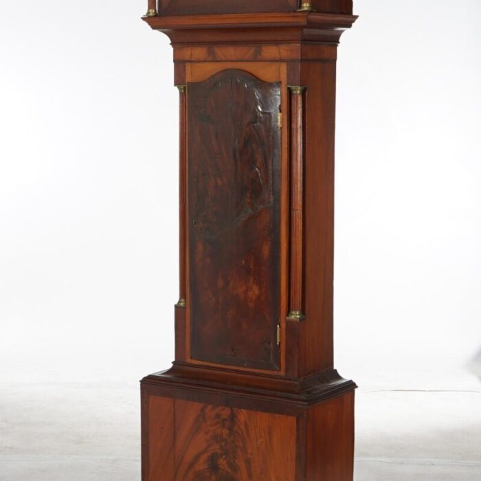 antique english j carpenter harris town flame mahogany grandfather clock 19th century 6274