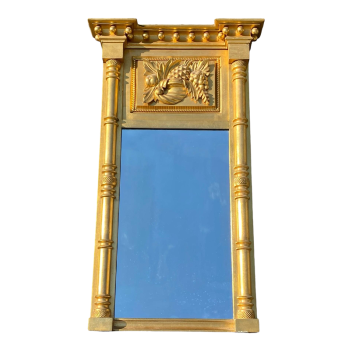 antique federal style triple gilded mirror foster brothers boston circa 1920 7570