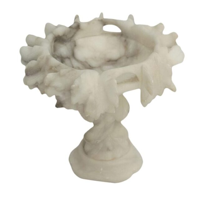 antique italian alabaster compote 8906