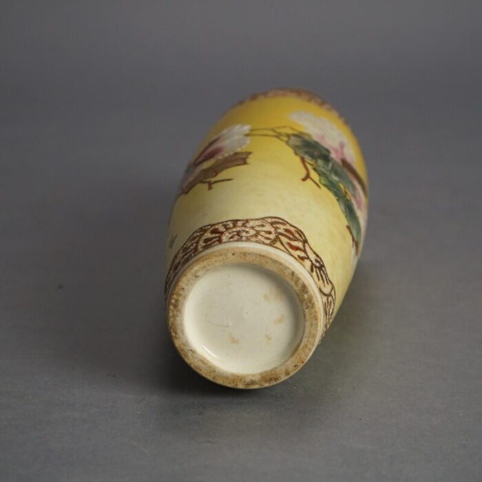 antique japanese satsuma meiji floral and gilt decorated porcelain vase circa 1910 0188