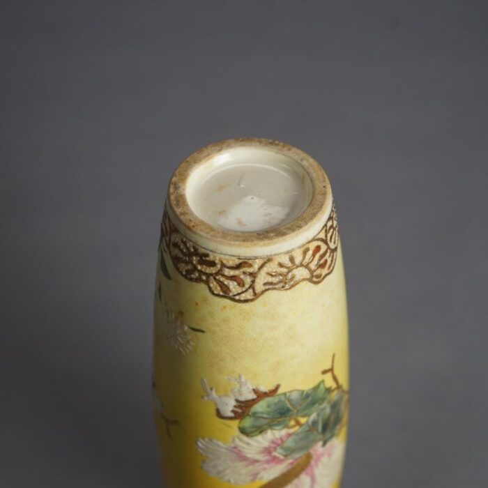 antique japanese satsuma meiji floral and gilt decorated porcelain vase circa 1910 9231