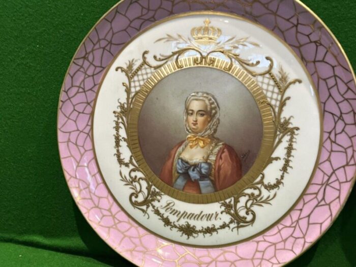 antique louis xv and pompadour portrait cabinet plates set of 2 2015