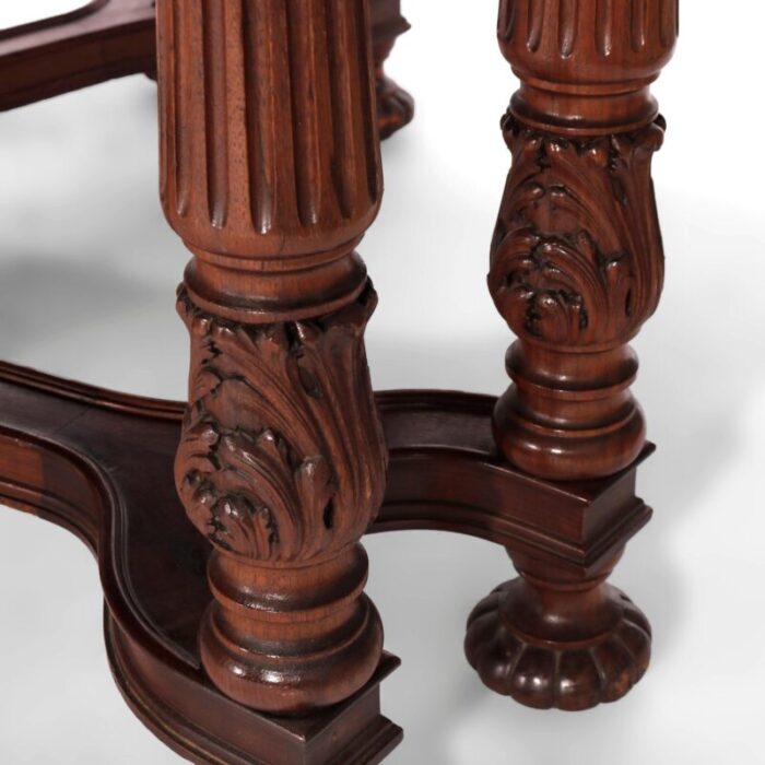 antique neoclassical carved walnut and burl dining table circa 1930 1990