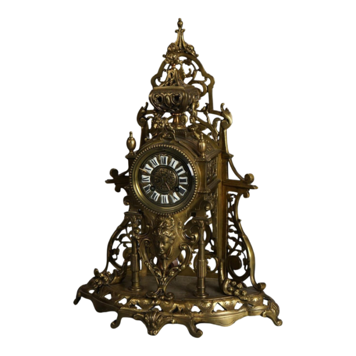 antique renaissance revival cast bronze figural clock with female mask c1870 1893