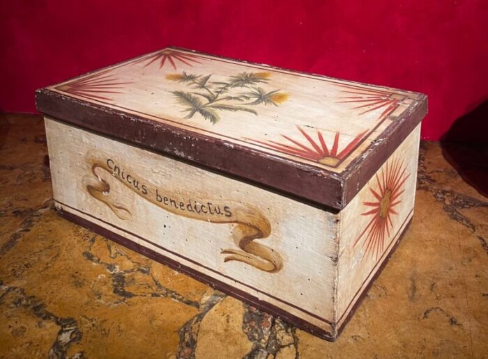 antique renaissance style italian wood lacquered apothecary box 1