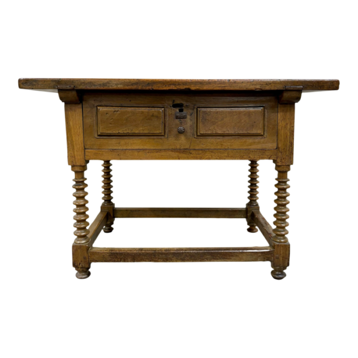 antique rustic spanish colonial farm table library table work table 3543