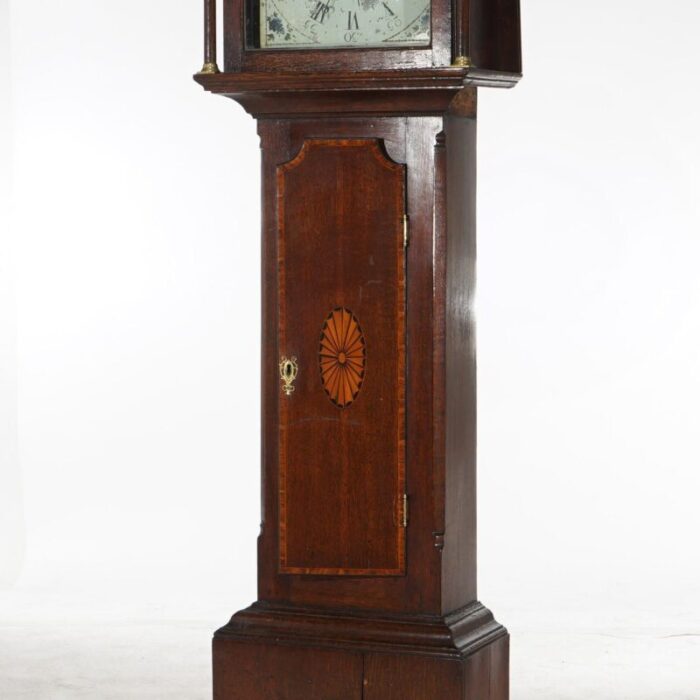 antique scottish dunning oak and satinwood grandfather clock 19th century 1095