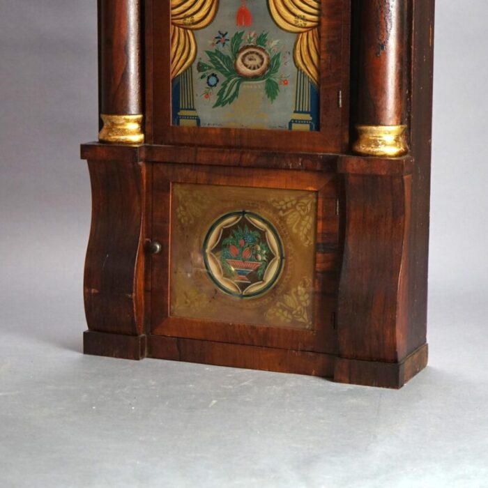 antique seth thomas flame mahogany and rosewood open escapement mantel clock circa 1840 7268