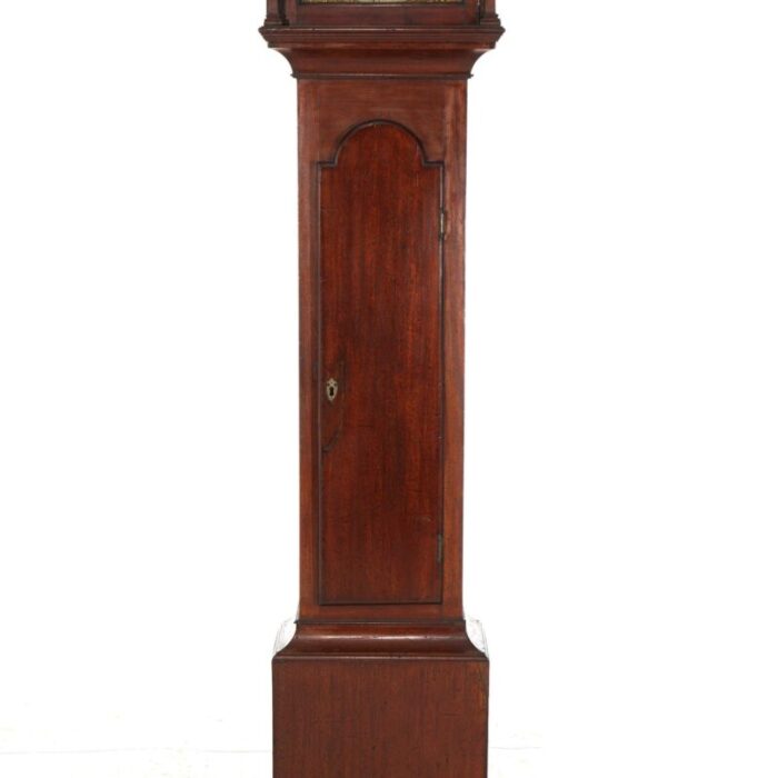 antique thomas farrer mahogany grandfather clock with brass finials 19th century 5660