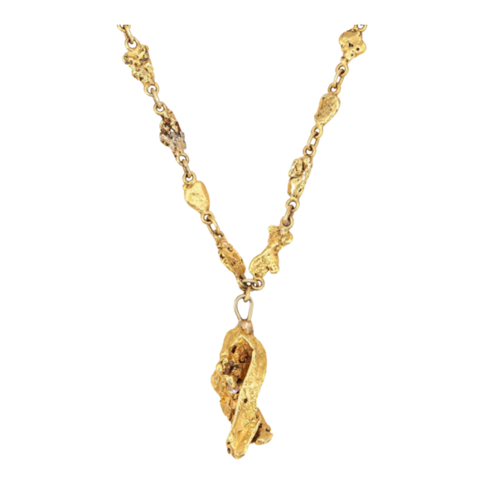 antique victorian gold nugget necklace 18 chain drop fine vintage jewelry 8705