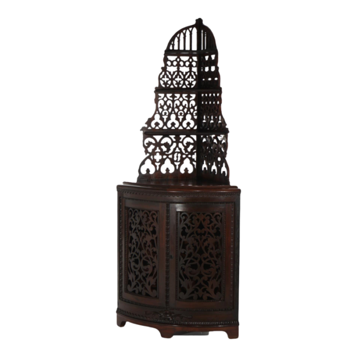 antique victorian rosewood etagere with reticulated and graduated carved shelving 4047