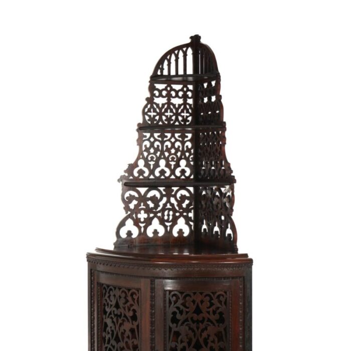 antique victorian rosewood etagere with reticulated and graduated carved shelving 5339