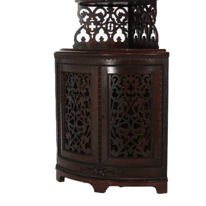 antique victorian rosewood etagere with reticulated and graduated carved shelving 6660