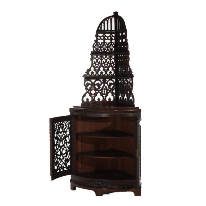 antique victorian rosewood etagere with reticulated and graduated carved shelving 7533