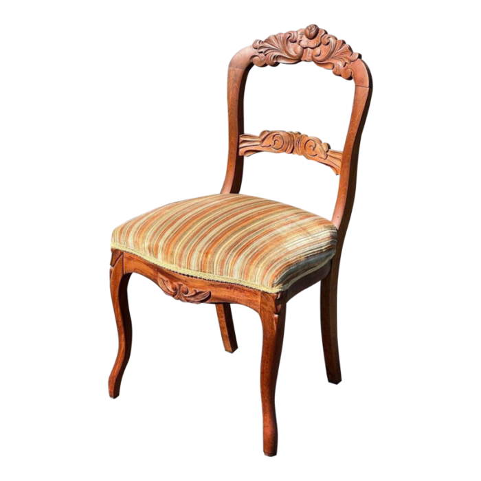 antique victorian walnut carved side chair circa 1870 5326