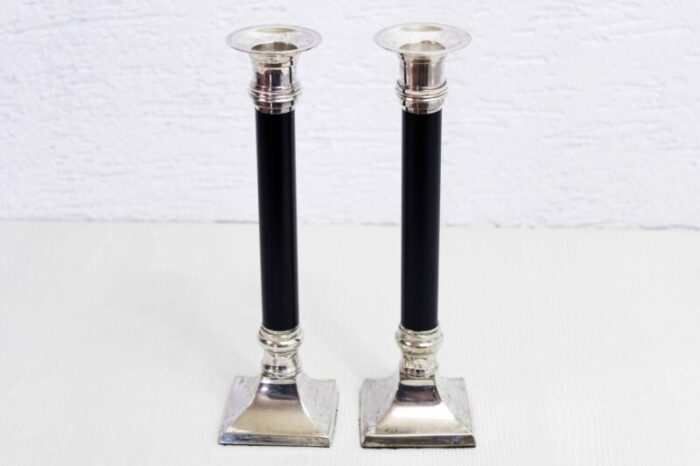 art deco candleholders 1960s set of 2 1