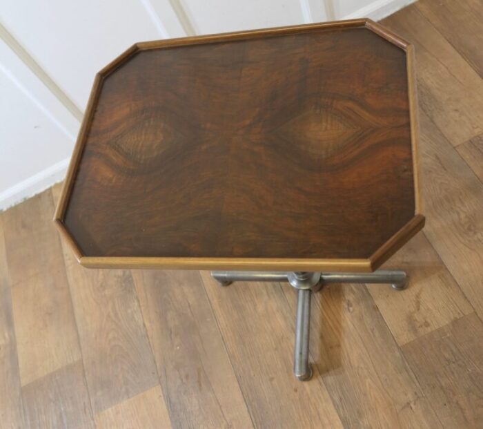 art deco chrome and walnut reading stand 1920s 2