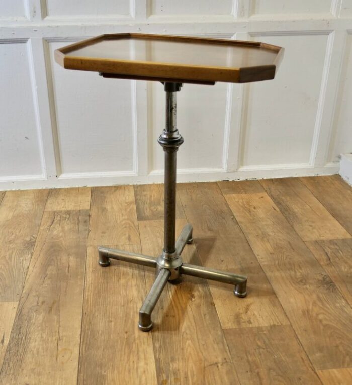 art deco chrome and walnut reading stand 1920s 4