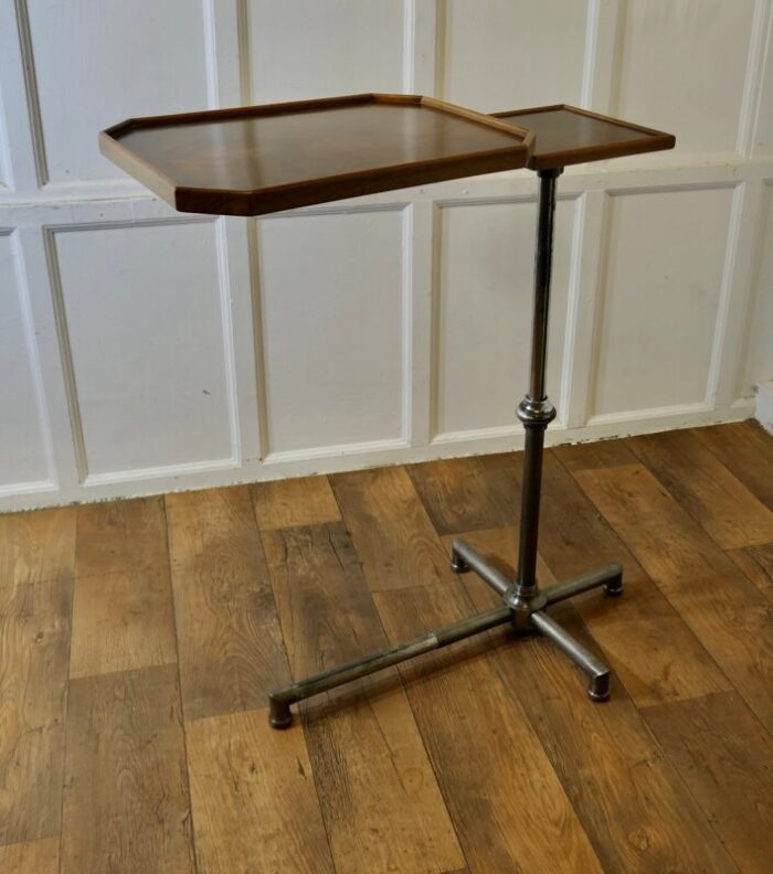 art deco chrome and walnut reading stand 1920s 6