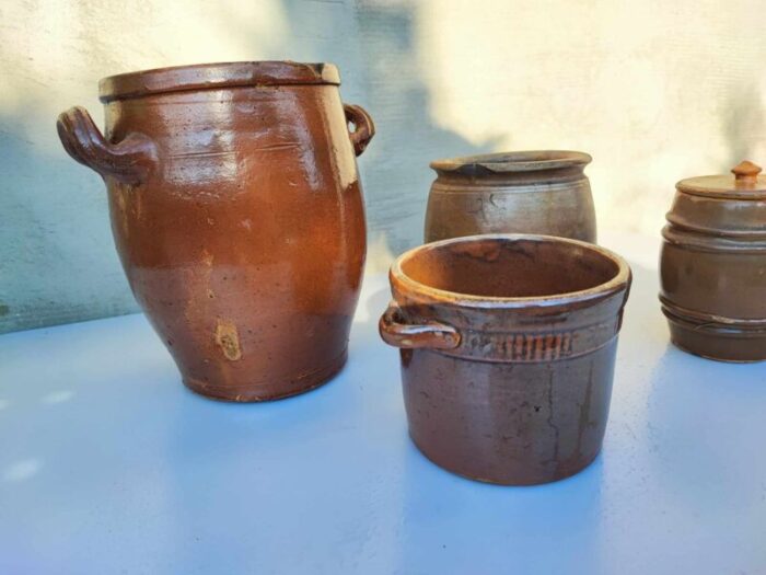 art deco clay pots from boleslawiec 1920s set of 4 2