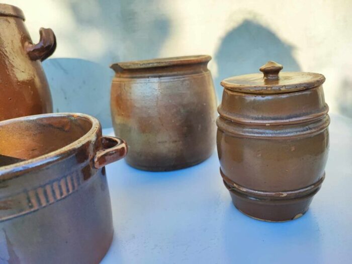 art deco clay pots from boleslawiec 1920s set of 4 3