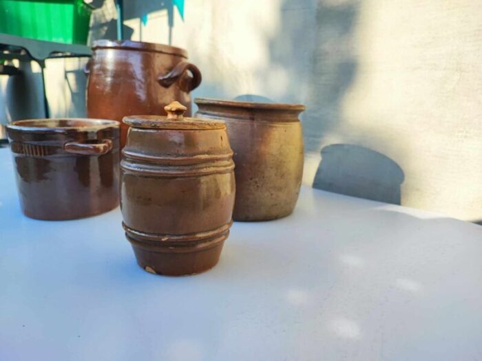 art deco clay pots from boleslawiec 1920s set of 4 5