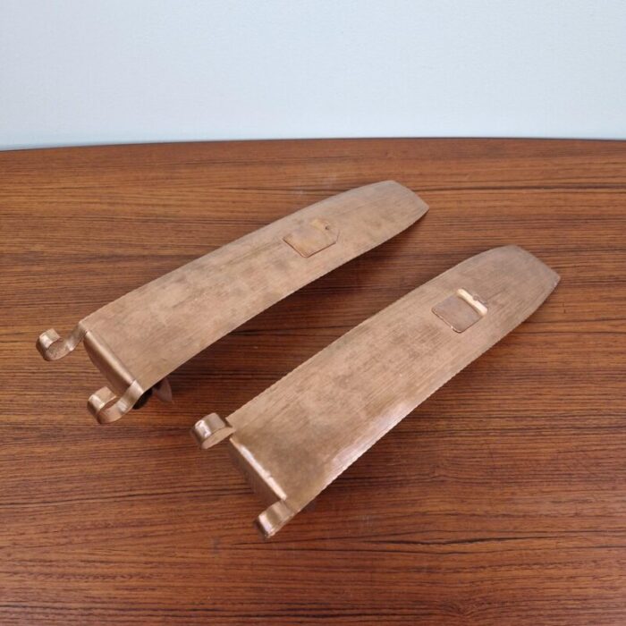 art deco copper wall candleholders sweden 1960s set of 2 8