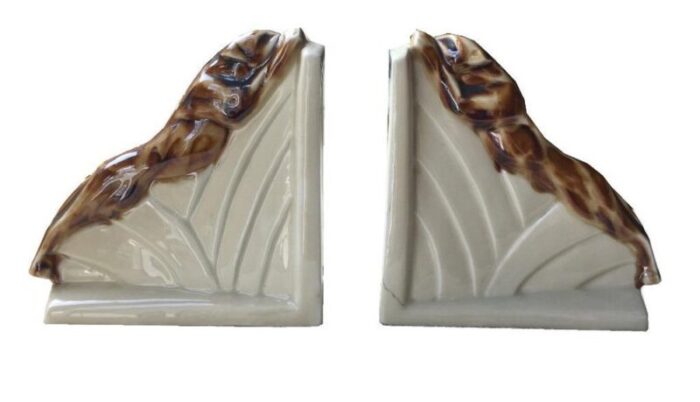 art deco panther bookends set of 2 2